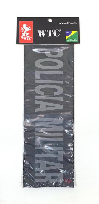 Identificação POLICIA MILITAR 26,8cm X 9,8cm Preto
