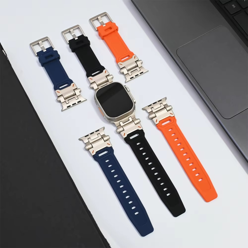 Pulseira Silicone Robot Titanium 42mm/44mm/45mm/49mm