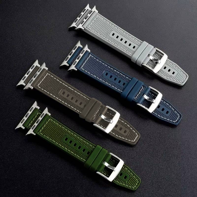 Pulseira Silicone e Nylon 42mm/44mm/45mm/49mm