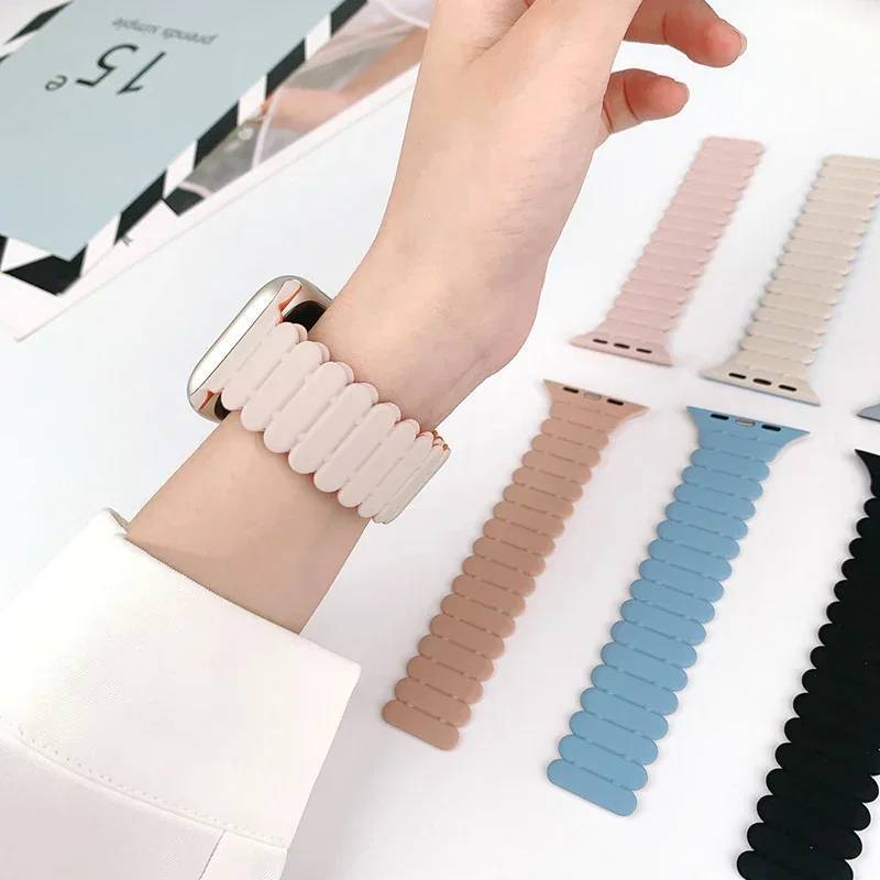 Pulseira Silicone Elo Magnético Ocean 38mm/40mm/41mm
