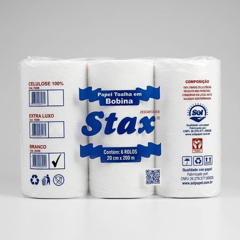 Toalha Bobina Branco Stax – código 28200