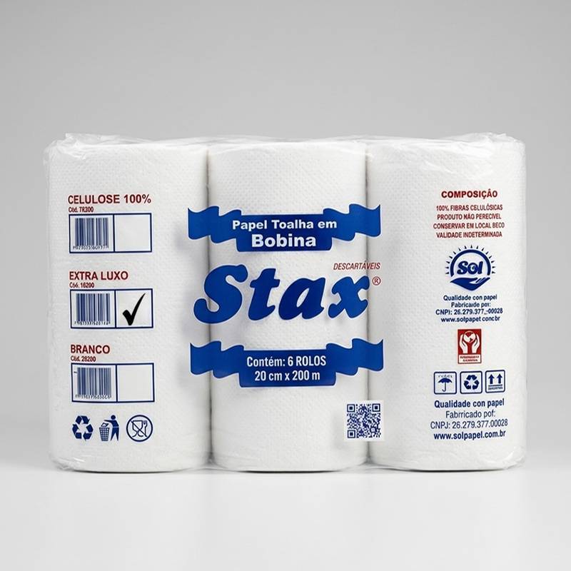 Toalha Bobina Luxo Stax – código 18200